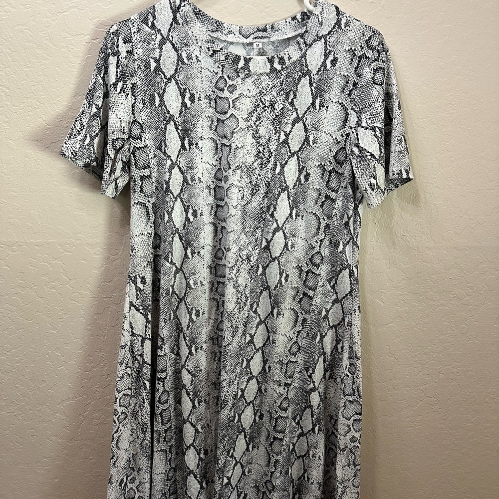 Snake Print Short Sleeve Dress